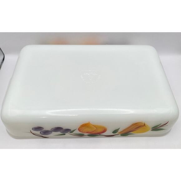 VTG Anchor Hocking Fire King Baking Casserole Pan Dish Hand Painted 10x6.5 - Picture 5 of 10